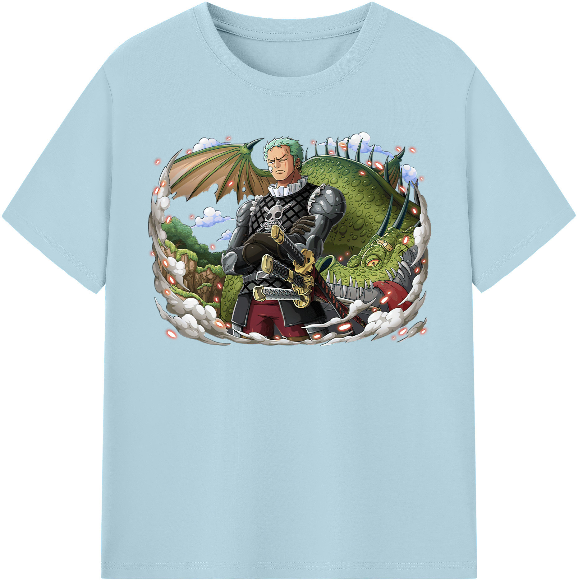 ワンピース ロロノア・ゾロ ONE PIECE Roronoa Zoro 綿100％半袖Tシャツ（フロントプリント）